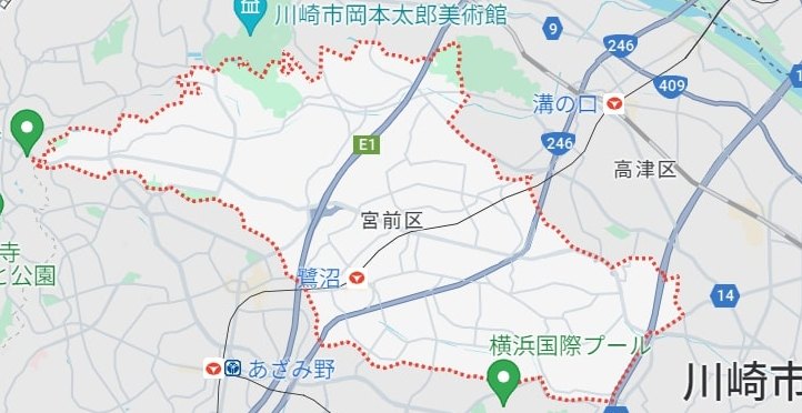 川崎市宮前区の地図