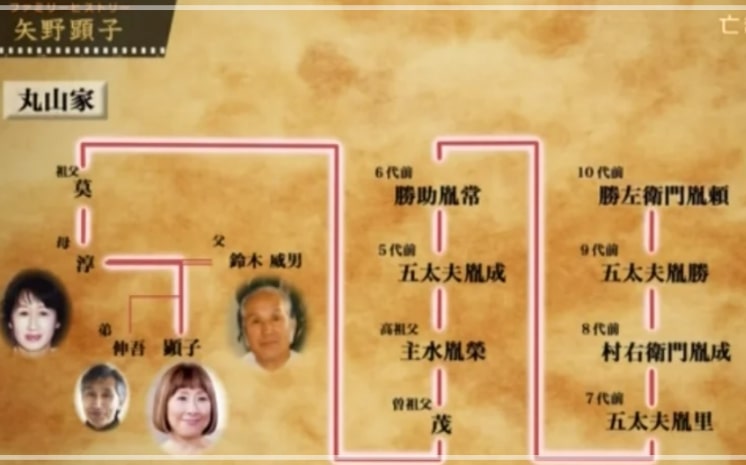 矢野顕子さんの家系図