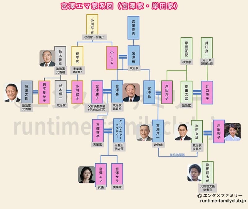 宮澤喜一の家系図