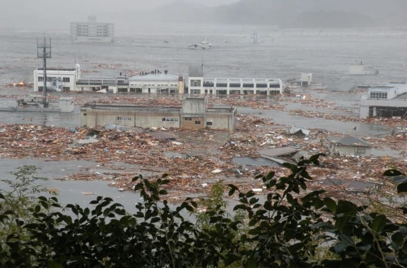 震災当日の陸前高田市